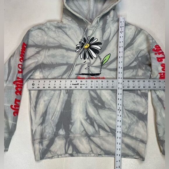 Gnarctic Have A Nice Life Pullover Hoodie Men Medium Gray Tie Dye - Picture 7 of 7
